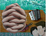 「Man & Woman」　キャンバス、アクリル絵具、91cm×117cm、2001年
