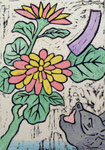 「こよみ　9月」　（12点組）　木版・手彩色　23×16㎝　2013年