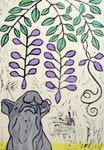 「こよみ　4月」　（12点組）　木版・手彩色　23×16㎝　2013年