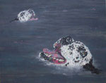 「roaming」パネル、綿布、アクリル絵具、130×162cm、2012年