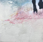 Bewegung, Foto, Seidenpapier und Acryl auf Leinwand, 20 x 20 cm, 2023