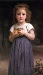 Little girl holding apples in her hands