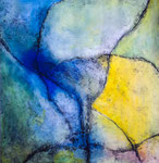 "Wiesenland" - 70 x 70 cm, Acryl und Tempera