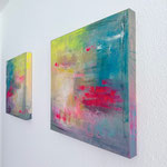 „Neon Breeze I & II, je 50 x 50 x 4 cm 