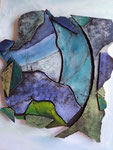 "Spirit of nature" - 60 x 70 cm, Acryl, Sand und Holzelemente