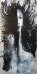 100 x 50 tempéra sur monotypes marrouflés sur toile de lin brute