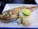 2013/10/13　アジ塩焼き　Grilled Horse Mackerel
