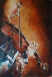 2017/2, Geiger, Musiker, Acryl, Leinwand, 50x70 cm