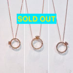K18PGダイヤペンダント（リングモチーフ）　D：0.28ct　45cmスライド式チェーン付　￥90,000（税込）