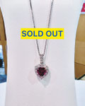 Ptピンクトルマリン・ダイヤペンダント　T：0.78ct　D：0.28ct 　45cmスライド式チェーン付　￥120,000（税込）