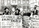 Roma, Dicembre 1985 - Manifestazione Radicali per la P2. Nella foto Francesco Rutelli,Giovanni Negri,Massimo Teodori