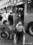 Roma, Dicembre 1990 - Manifestazione handicap contro barriere