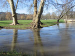 St Brice : le parc du château est inondé, en partie.