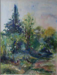 En forêt de Fontainebleau      aquarelle  68x82