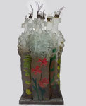 sculpture en decoupe de verre oxydé de Marcoville, galerie d'art, pièces uniques, biot
