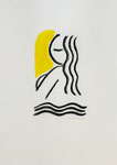 illustration mediterranée, jaune et noire