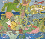 figuration narrative dans les tons verts