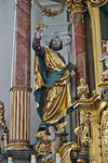 St. Petrus, Hochaltar links, 1,9 m, Holz gefasst, z.T. vergoldet