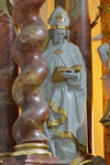 St. Korbinian, lebensgroß, Holz gefasst, polierweiß, z. T. vergoldet, 1912 - 1913