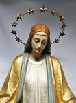 Maria Immaculata, 1,2 m, Holz gefasst, überwiegend versilbert und vergoldet