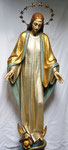 Maria Immaculata, 1,2 m, Holz gefasst, überwiegend versilbert und vergoldet
