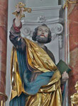 St. Petrus, Hochaltar links, 1,9 m, Holz gefasst, z.T. vergoldet
