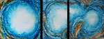 Verkauft, Water Turbulence, 200cm x 80cm (3-teilig) Acryl auf Leinwand