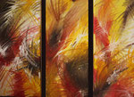 Phoenix, 3x 30xm x 70cm (90cm x 70cm) Acryl auf Leinwand