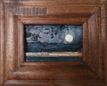 Ch. Pâris Montech, PETITE MARINE I, 2012, bois flotté, galet, pigments, 21,5x26,5 cm.