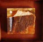 Ch. Pâris Montech, CLAIR DE LUNE, 2012, bois flotté, colle solidifiée, paillette, pigments, 21x22 cm.