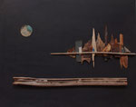 Ch. Pâris Montech, SANS TITRE, 2008, bois flotté, métal et verre récup', sur bois, 43x60 cm.
