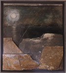 Ch. Pâris Montech, CASTELEJO, 2010, tôle récup', schiste, pigments, 62x56 cm, coll. particulière