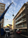 Remplacement de vitrage avec grue