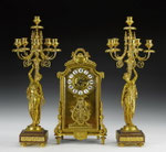 Napoléon-III-Kaminuhr mit zwei Kandelabern, Frankreich, 19. Jh., CHF 18'980, November 2008