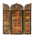 RUSSISCHE SCHULE UM 1800, Triptychon mit 12 Festtagen, CHF 13'200, June 2014