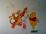 Airbrush Acryl - Kinderzimmer Wand: Winnie Puuh und Freunde