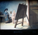 Offenes Atelier   13 x 14 cm  Öl auf Leinwand  2008, verkauft