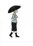 Frau mit Regenschirm