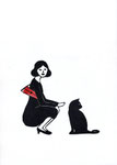 Frau mit Katze