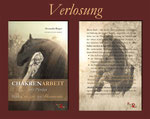 Buchcover und Rückseite mit dem Friesenhengst Bindert und Alina