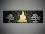 Buddha mit Struktur, Acryl und Metallmaler