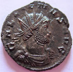 antoninin, Rome, 265-266, 3,61g, Avers: GALLIENVS AVG  Buste radié, drapé et cuirassé de Gallien à droite, vu de trois quarts en avant (B).