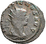 antoninien, Rome, 267-268, 2,62g, 4e off, Avers: IMP GALLIENVS AVG buste drapé et cuirassé