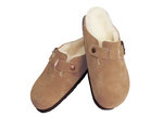 Lammfell-Pantolette Camel Heitmann-Felle