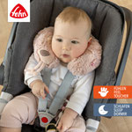 Kind in Babyschale mit Nackenstütze Flamingo von Fehn