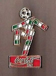 Ciao  Coca Cola  (stamp on the back part -  COL. ITALIA '90  BERTONI)  *pin*
