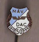 MÁV-DAC - Magyar Államvasutak-Dunántúli Atlétikai Clubot (Györ)  50  1912 1962  *stick pin*
