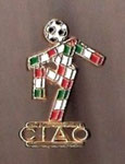 Ciao (stamp on the back part: ITALY  COL. ITALIA '90  BERTONI)  *pin*