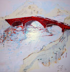 Red Bridge - 60 x 60 cm