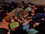 After a long day of yoga training